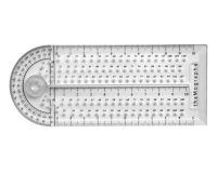 Thamographe codamex 4 outils en 1 equerre compas           rapporteur regle plastique    transparent