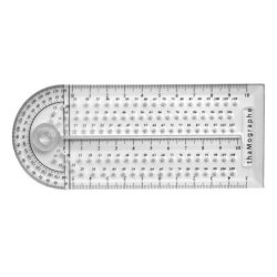 Thamographe codamex 4 outils en 1 equerre compas           rapporteur regle plastique    transparent