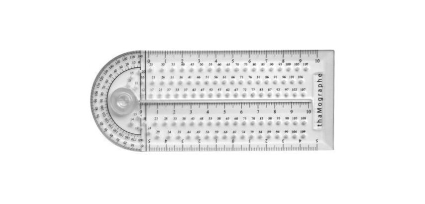 Thamographe codamex 4 outils en 1 equerre compas           rapporteur regle plastique    transparent