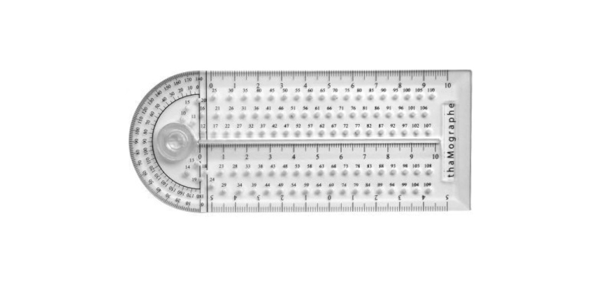Thamographe codamex 4 outils en 1 equerre compas           rapporteur regle plastique    transparent