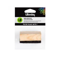 Mini-brosse wonday pour ardoise noir poignee bois &   feutre 5,4x3,5x3 cm lot 3     unites