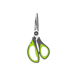 Ciseaux wonday tribal 13cm lames acier inox bouts ronds  anneaux asymetriques