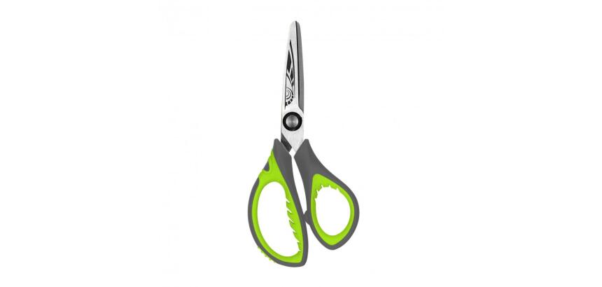 Ciseaux wonday tribal 13cm lames acier inox bouts ronds  anneaux asymetriques