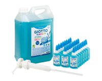 Classpack colle bleue giotto sans solvant lavable usage    papier et carton 24 flacons   37ml 1 bidon 5kg et 1 pompe