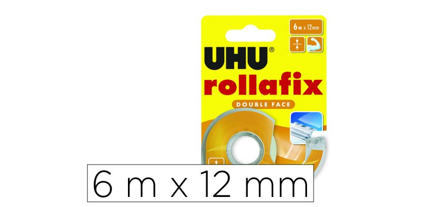 Ruban rollafix uhu adh sif double face 12mmx6m sur       d vidoir