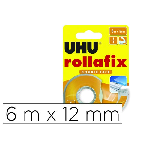 Ruban rollafix uhu adh sif double face 12mmx6m sur       d vidoir
