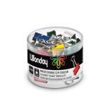 Pince a dessin wonday double clip metal 19mm coloris       assortis boite 40 unites