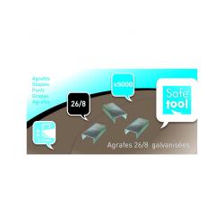 Boite de 5000 agrafes wonday n 26/8 galvanisees capacite d agrafage 3 mm