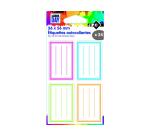 Sachet d etiquettes autocollantes wonday ecoliers 36 x 56 mm 24 unites coloris  assortis