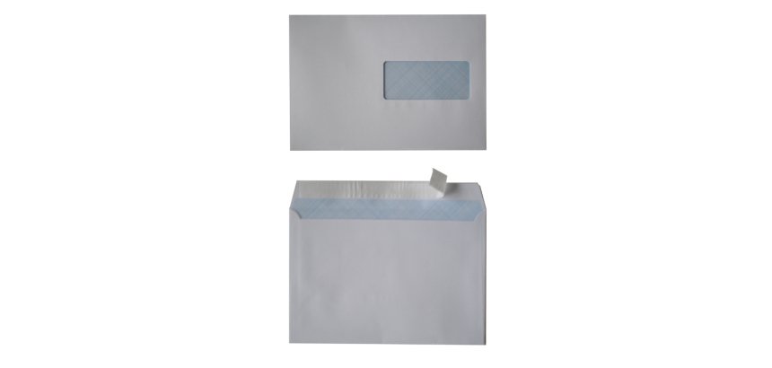 Enveloppes oxford recycle a fenetre auto adhesives avec   bande de protection 162x229mm 500 unites