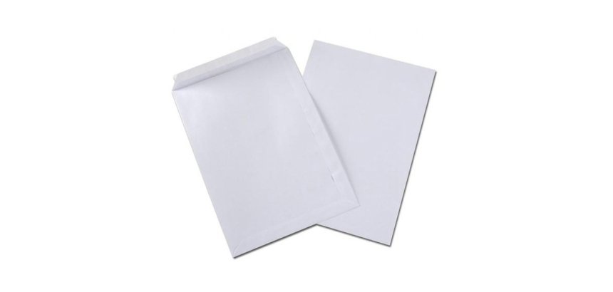 Pochettes blanches oxford auto adhesives avec fermeture securisee 229x324mm 250       unites