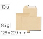 Pochette gpv kraft recycle c5 162x229mm 85g sans fenetre zone adressage patte auto-adhesive paquet 10 unites