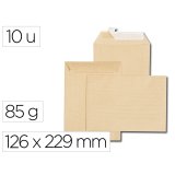Pochette gpv kraft recycle c5 162x229mm 85g sans fenetre zone adressage patte auto-adhesive paquet 10 unites