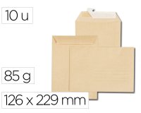 Pochette gpv kraft recycle c5 162x229mm 85g sans fenetre zone adressage patte auto-adhesive paquet 10 unites