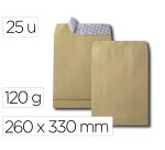 Sac gpv soufflets 3cm kraft arme 260x330mm 120gr bande    protection brun paquet 25     unites