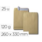 Sac gpv soufflets 3cm kraft arme 260x330mm 120gr bande    protection brun paquet 25     unites