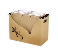 Bac de classement Oxford + 5 dossiers suspendus touareg a4 carte recyclée beige naturel