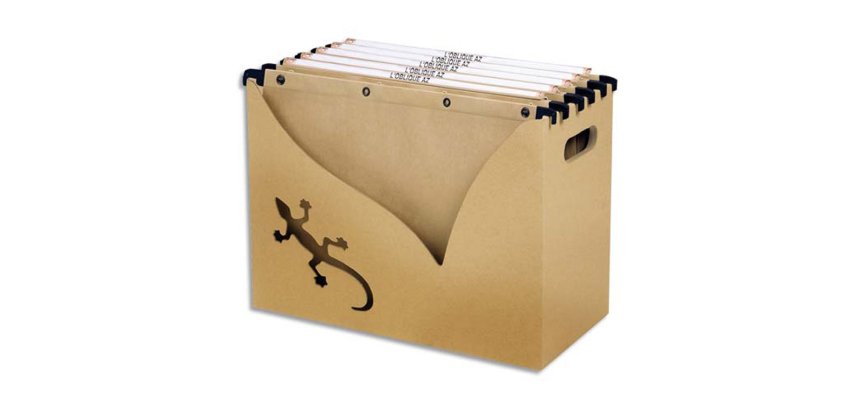 Bac de classement Oxford + 5 dossiers suspendus touareg a4 carte recyclée beige naturel