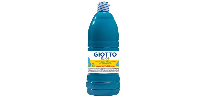 Gouache giotto elios flacon 1l coloris cyan