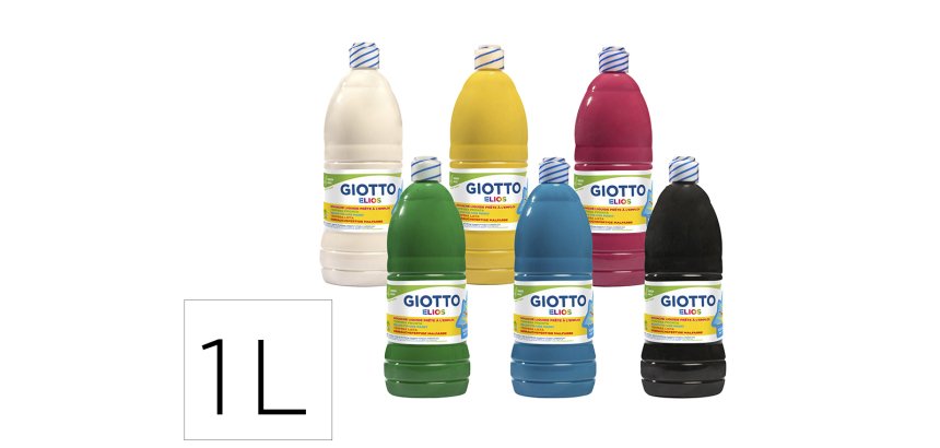 Assortiment gouache giotto elios 6 flacons de 1l coloris assortis
