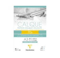 Papier Calque bloc collé 50F A3 70/75g