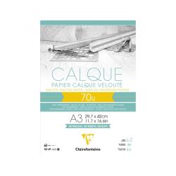 Papier Calque bloc collé 50F A3 70/75g
