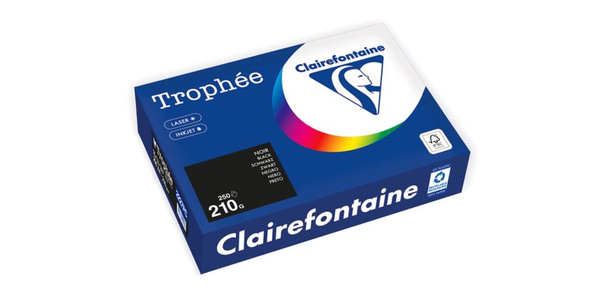 Ramette clairefontaine papier 250 feuilles a4 210g 21x29 cm coloris noir