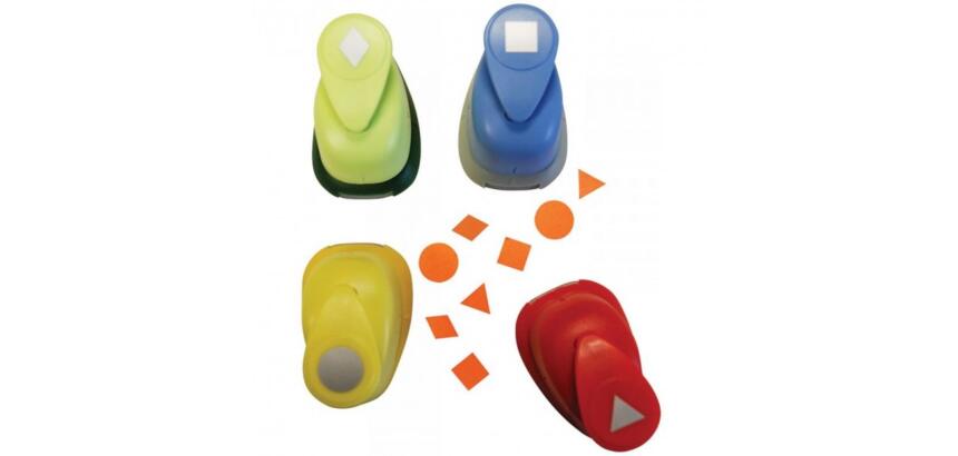 Perforateur wonday medium ï 20 a 25mm figure geometrique  assortis lot 4 unites