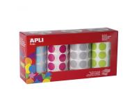 Gommette apli ronde 20mm coloris pastels assortis 4    rouleaux 7080 unites