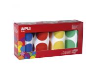 Gommette apli ronde 45mm coloris classiques assortis 4 rouleaux 1416 unites