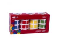 Gommette apli carree 20mm coloris assortis 4 rouleaux   7080 unites