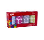 Gommette apli formes geometriques et coloris       pastels assortis 4 rouleaux   5428 unites