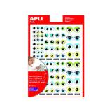 Gommette apli kids yeux ronds bleu/vert 312 unites