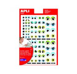 Gommette apli yeux ronds bleu/vert 312 unites