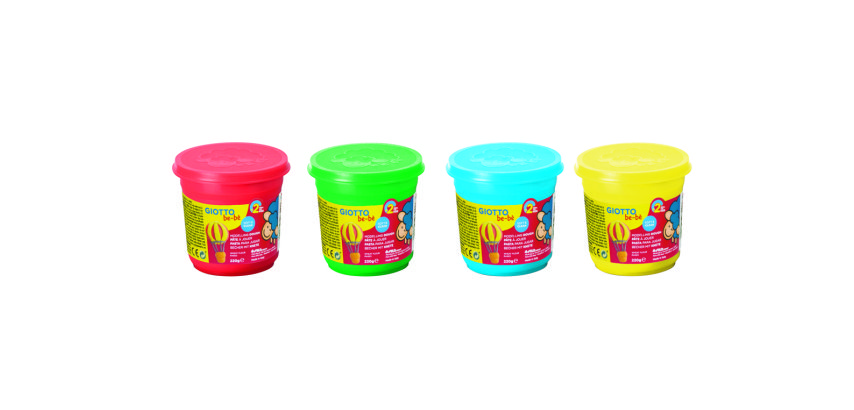 Pate a jouer be be giotto ingredients natruels matiere  vegetale 220g schoolpack 18   pots 8 coloris assortis