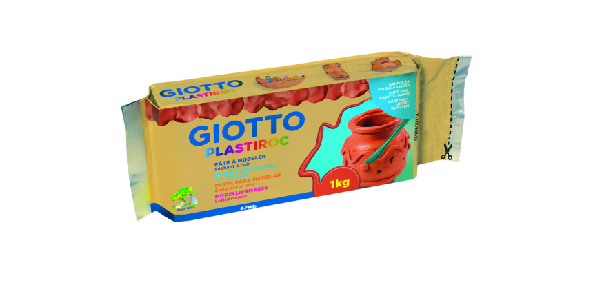 Plastiroc giotto pate minerale facile a lisser pain de 1kg coloris terracotta