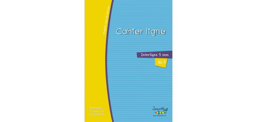 Cahier Oxford serpodile agrafe 210x297 48p ligne 3mm niveau3 bleu ciel