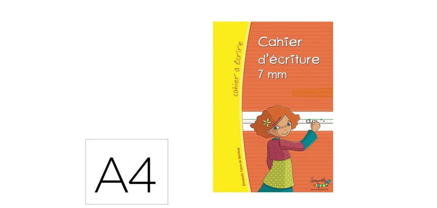 Cahier entrainement hamelin serpodile cahier d ecriture   cursive double ligne 7mm a4   44 pages avec stylo