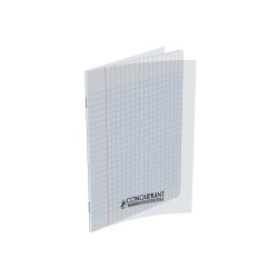 Cahier conquerant polypropylene indechirable et lavable 17x22 cm 140 pages    piqure 90g seyes incolore