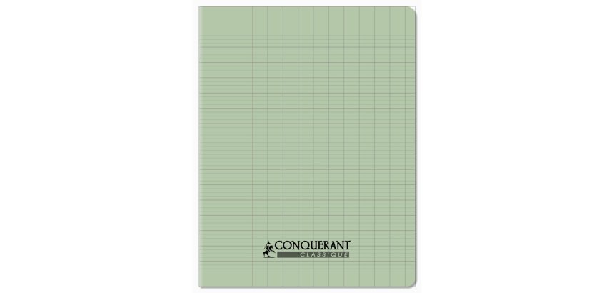 Cahier conquerant poplypropylene papier velin   extra pastel 17x22 cm 96      pages piqure 90g seyes vert