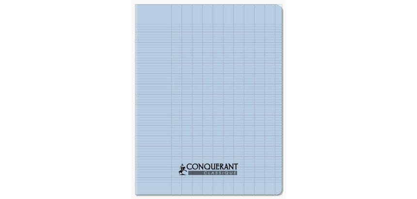 Cahier conquerant poplypropylene papier velin   extra pastel 17x22 cm 96      pages piqure 90g bleu pastel