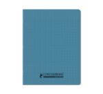 Cahier Conquerant recycle agrafe 170x220 96p seyes polypro bleu