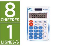Calculatrice de poche easy lb office 8 chiffres solaire ou  pile coloris assortis