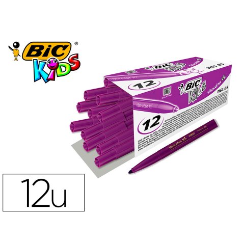 Feutre bic kids visacolor xl encre lavable pointe large    bloquee coloris violet
