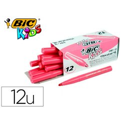 Feutre bic kids visacolor xl encre lavable pointe large    bloquee coloris rose