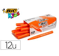 Feutre bic kids visacolor xl encre lavable pointe large    bloquee coloris orange