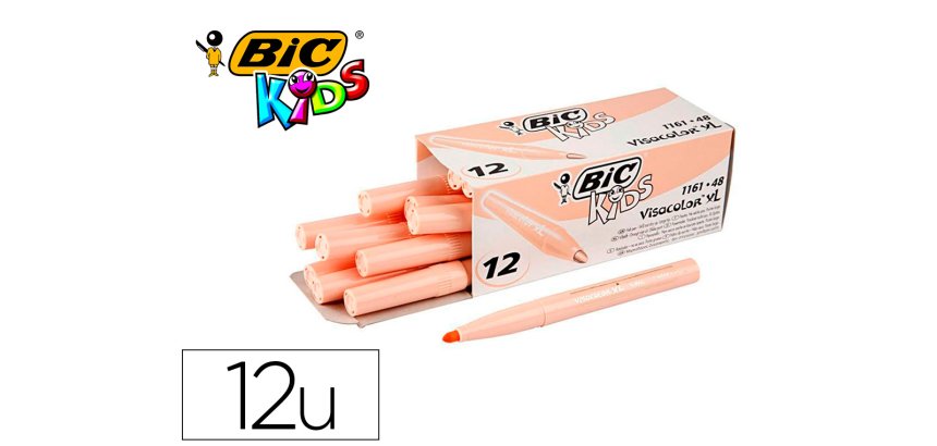 Feutre bic kids visacolor xl encre lavable pointe large    bloquee coloris chair