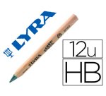 Crayon graphite lyra ferby nature b gros module 12cm bois de hetre corps triangulaire mine 6mm etui 12 unites