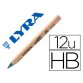 Crayon graphite lyra ferby nature b gros module 12cm bois de hetre corps triangulaire mine 6mm etui 12 unites