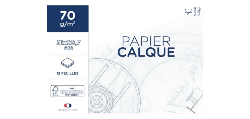 Papier calque clairefontaine 1er prix 21x29,7cm 70g        pochette 12 feuilles